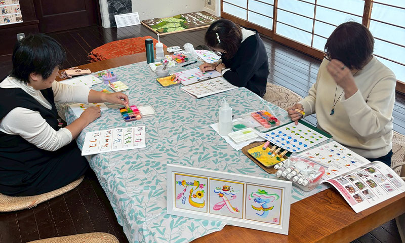 対面講座で学べる花文字作品